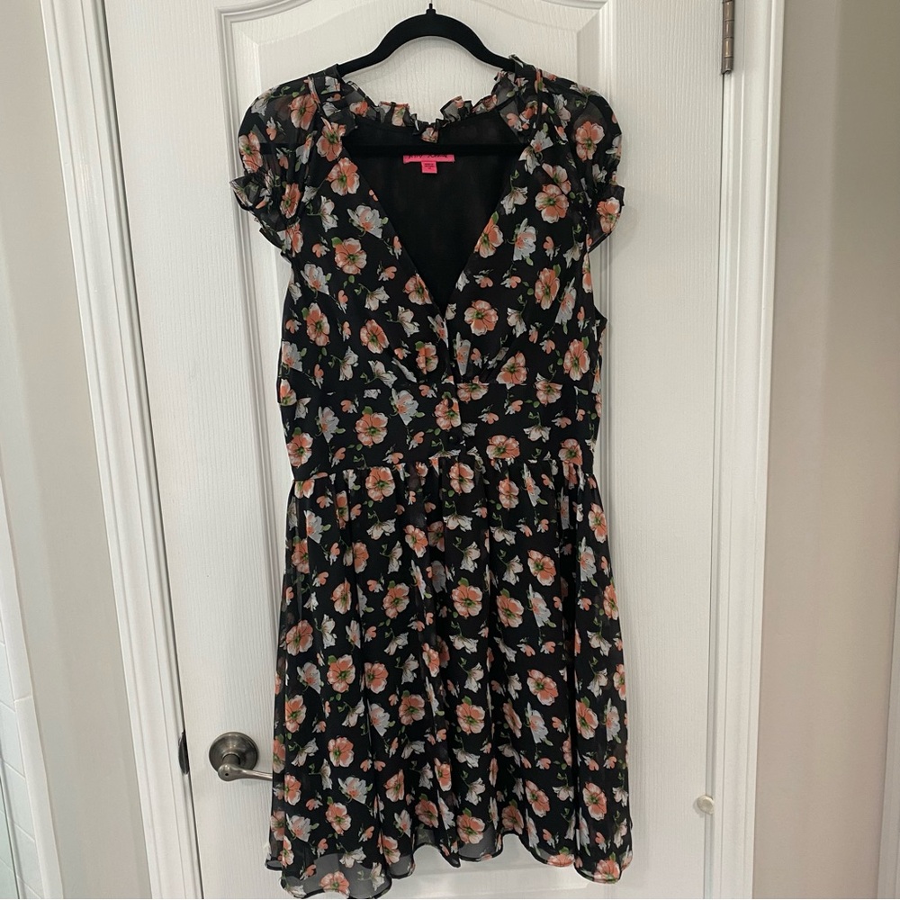 Betsey Johnson black floral dress